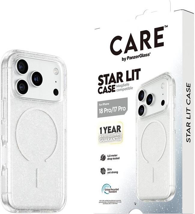 PanzerGlass CARE Star Lit Case for iPhone 17 Pro - Black - MagSafe - CR20323