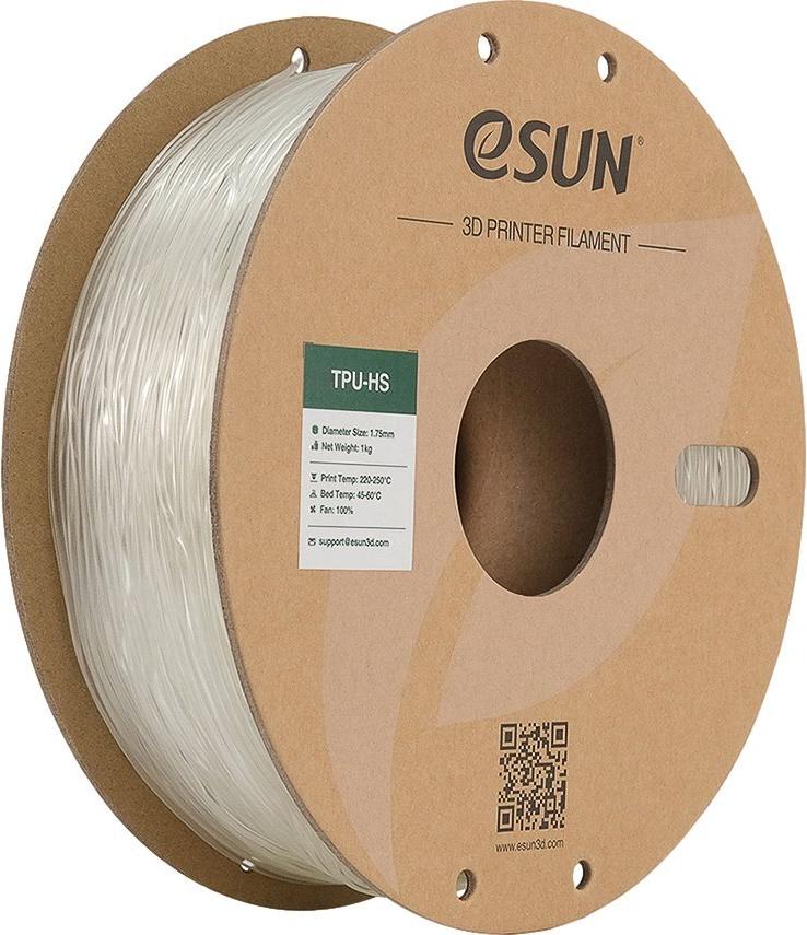 ESUN TPU High Speed 1.75 mm Clear 1 kg 3D Filament - Model TPU-HS175T1P1