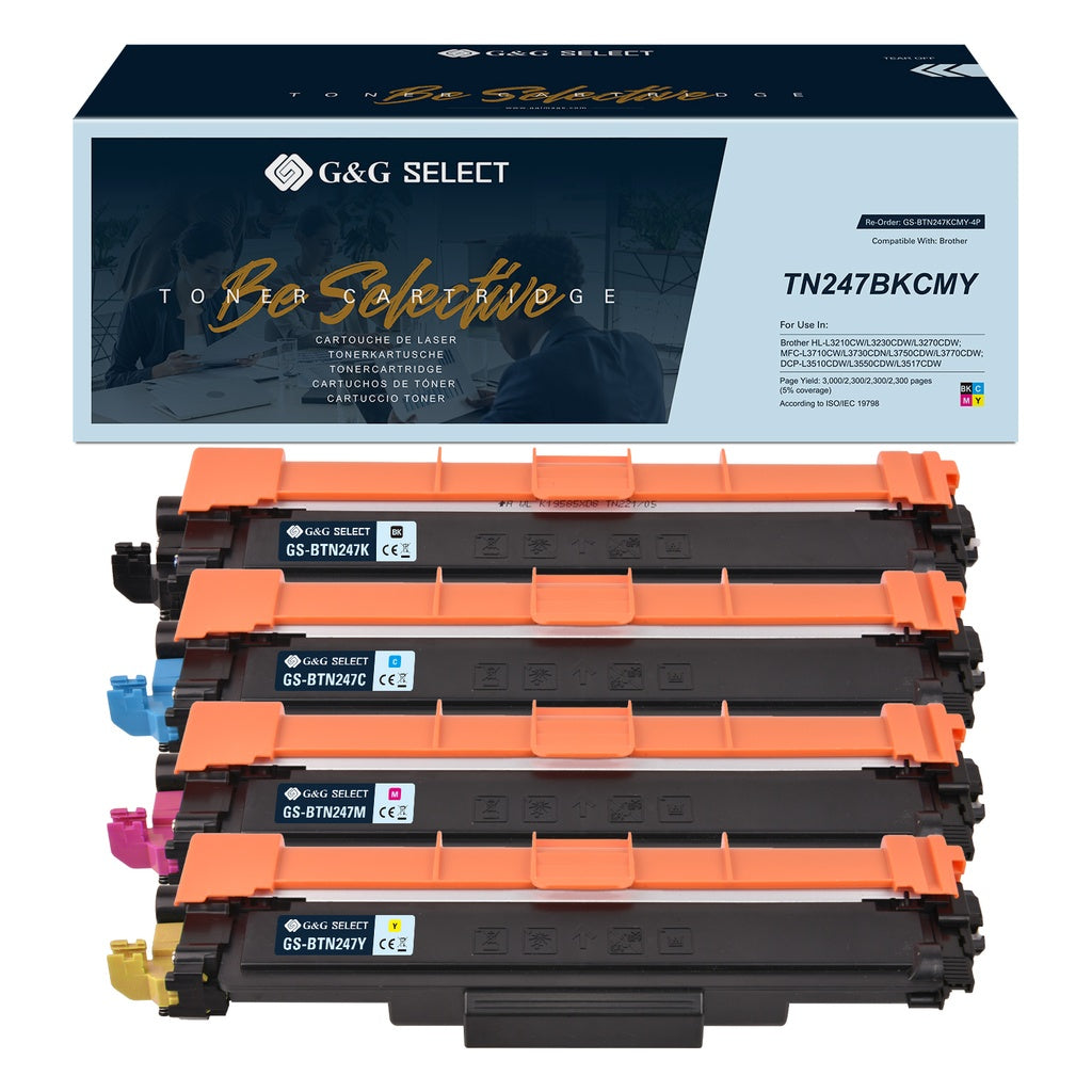 G&G Select Toner 4-Pack for Brother TN-247CMYK BK/C/M/Y
