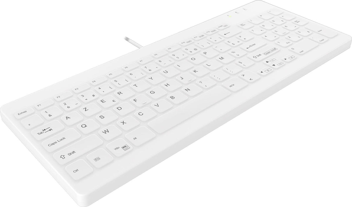 Contour Design Active Key Contour QuickClean Medical Keyboard, Wired, White, Model AK-C7012F-U1-W/FR