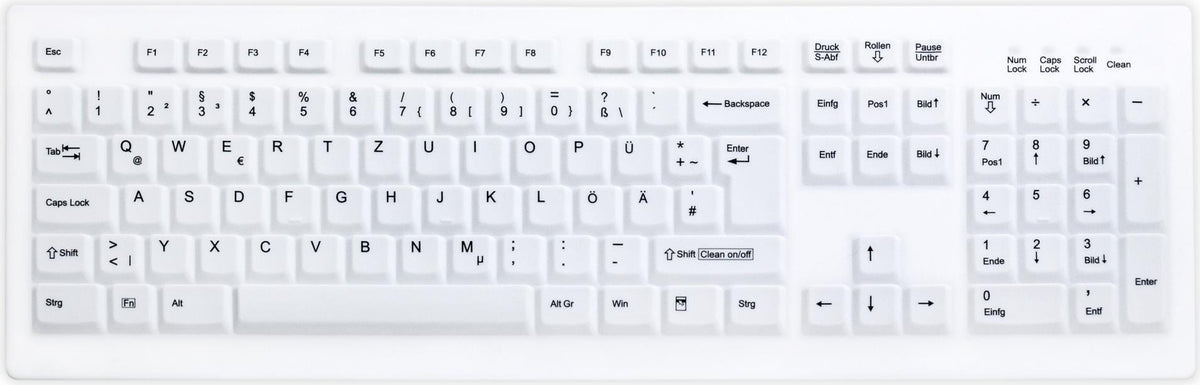 Cherry Active Key Wireless Hygiene Desktop Keyboard USB White AK-C8100F SERIE MEDICAL KEY (AK-C8100F-FUS-W/CH)