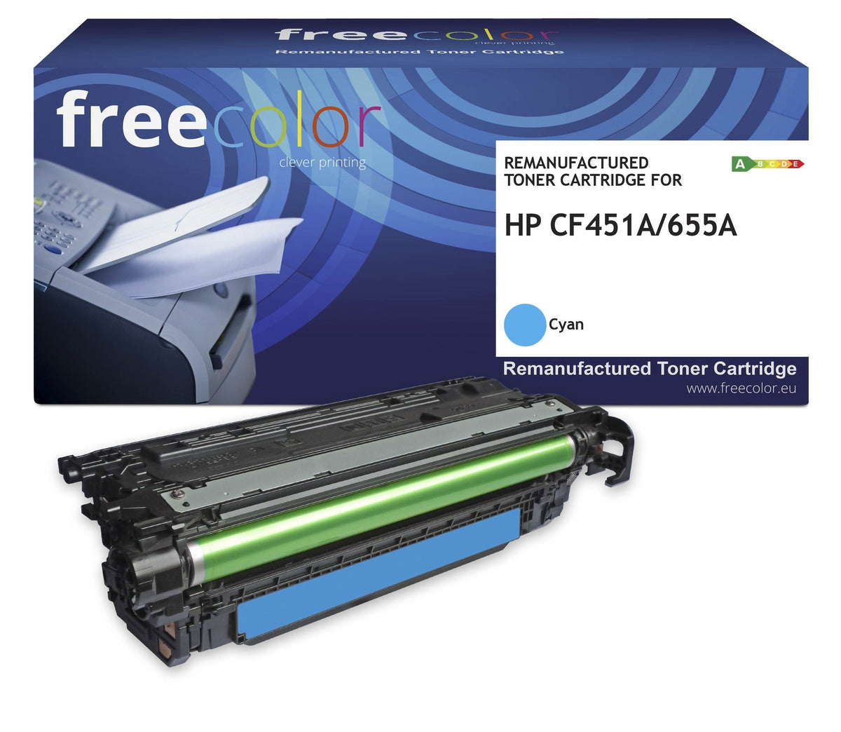 Freecolor Toner Cartridge Compatible Cyan for HP CF451A - K18243F7