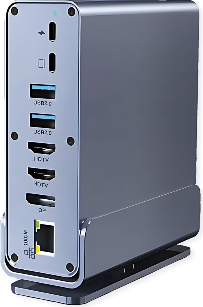 VALUE USB C Docking Station 16-in-1, 4K60 1xDP, 2xHDMI, 1xGbE, USB(2xC,5xA,1xC PD) 12.99.1142