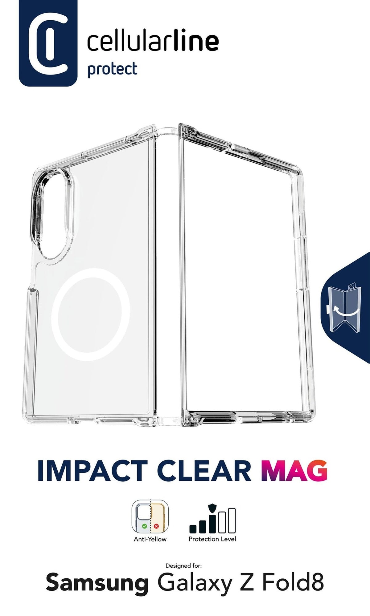 CellularLine Impact Clear Case Mag for Samsung Z Fold 8 Wide IMPACTMAGALZWIDET