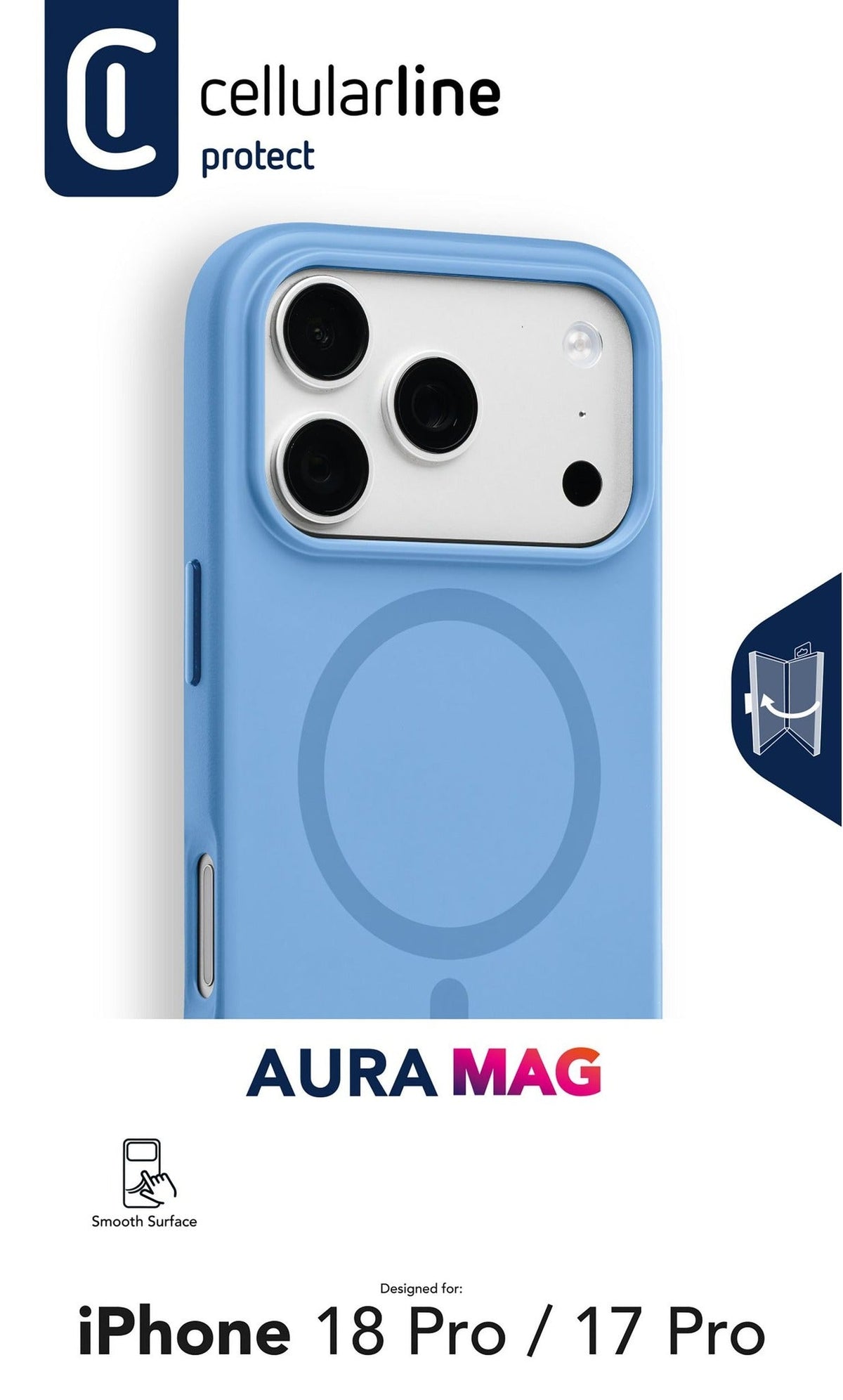 CellularLine Aura MAG Case for iPhone 18 Pro Blue AURAMAGIPH18PROB