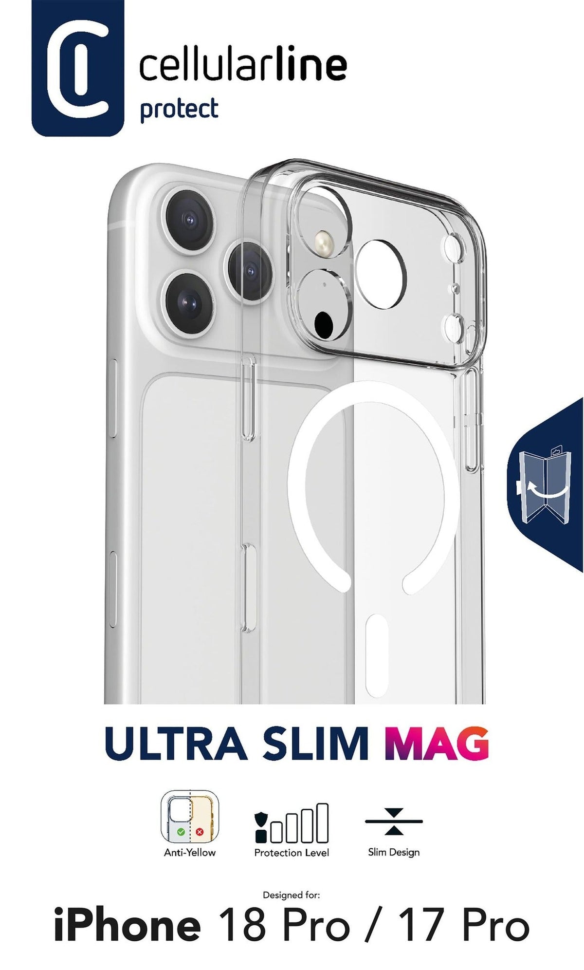 Cellularline Ultra Slim MAG Case Clear for iPhone 18 Pro ULTRASMAGIPH18PROT