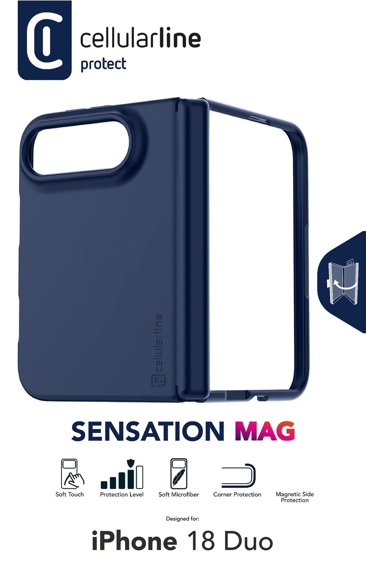 CellularLine Sensation Case iPhone Duo Black SENSMAGIPH18FLDK