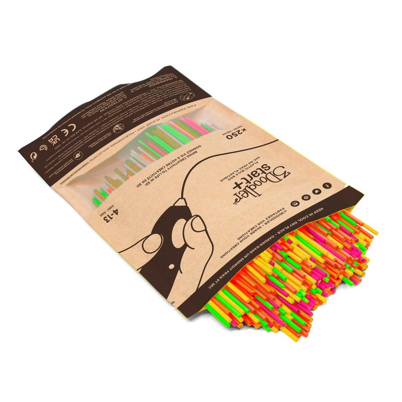 3Doodler Filament Start+ 250 Neon Red, Orange, Green, Yellow (3DS-ECO-MIX3-250)