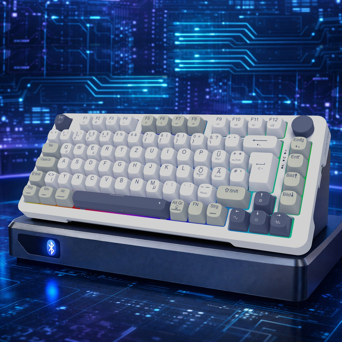 Inca IKG-455 Gaming Keyboard USB + RF Wireless + Bluetooth QWERTY German White | Model: 592603