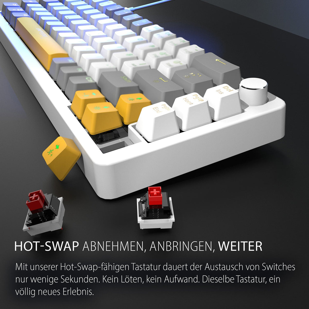 INCA Gaming Keyboard RGB/RedSwitch/USB/Mechanical 2.00 m White | Model: 592616