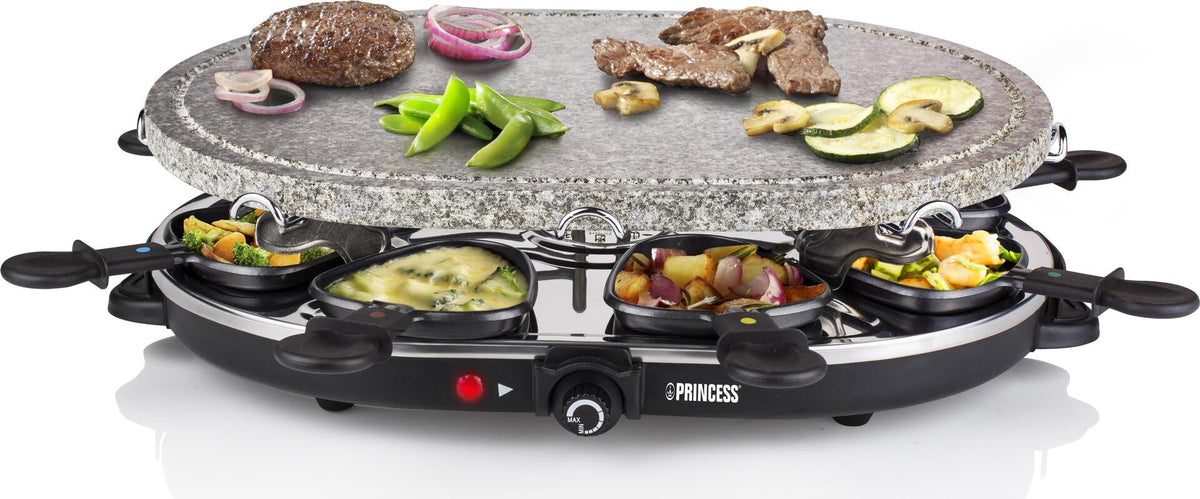 Princess Raclette Grill 162720,1200 W, 8 Oval Stones - Model 162720
