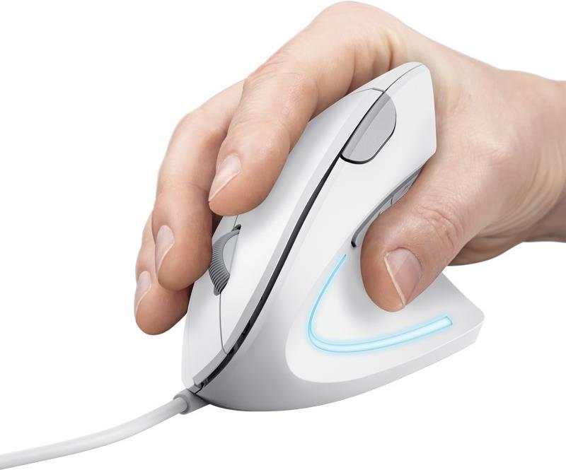 Trust Verto Mouse Right USB Type-A Optical 1600 DPI for PC and Mac - White (25133)