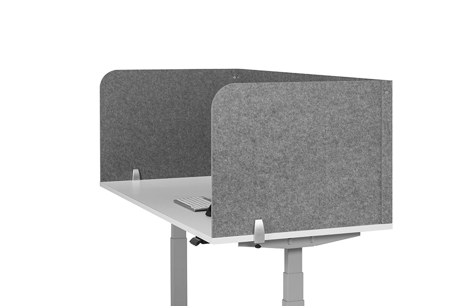 BakkerElkhuizen BNESSULGY PET Felt Desk Mat 1600x800mm - Grey - BNESSULGY160D80