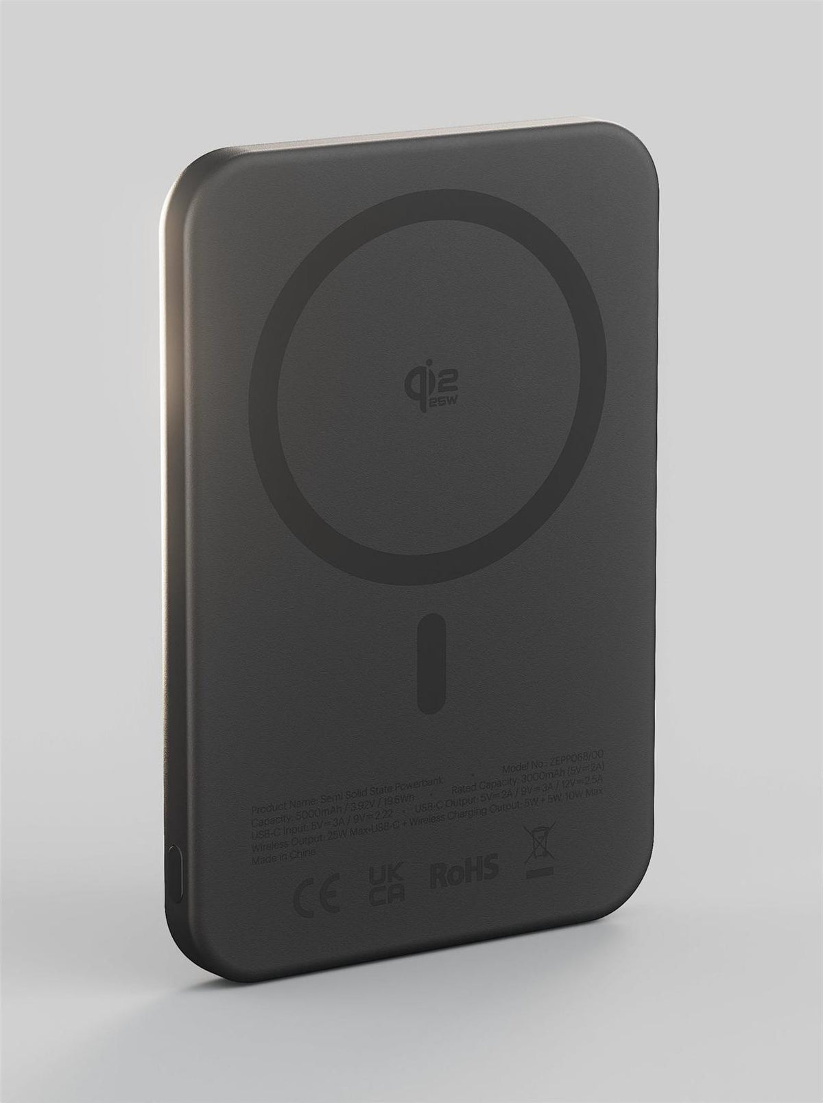 ZENS Semi Solid State Inductive Power Bank 5000 mAh 25W USB-C Black ZEPP06B/00