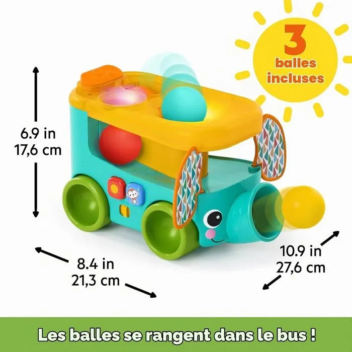 Bright Starts, Bus avec Balles Pop & Roll Safari, Jeu