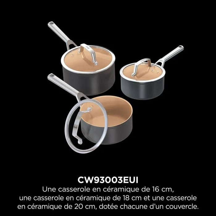 Ninja Extended Life Ceramic 3-Piece Saucepan Set CW93003EUI