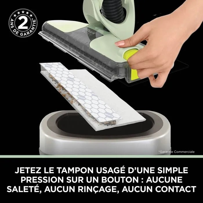 Aspirateur balai laveur sans fil 2-en-1 SHARK VacMop VM200EUGN - Nettoyage par pulvérisation - 1,52kg