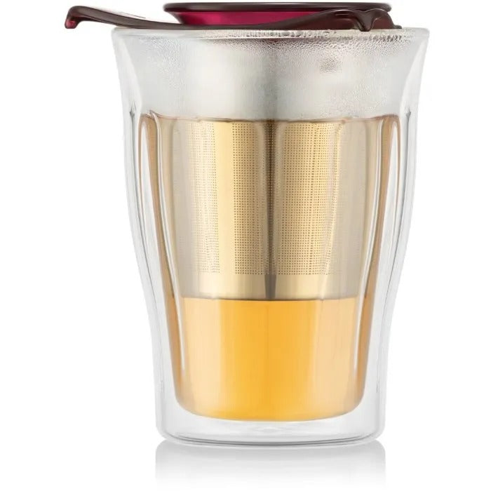 Tasse À Thé Bodum Yo-yo Set Verre Double Paroi 0,35 L Inox