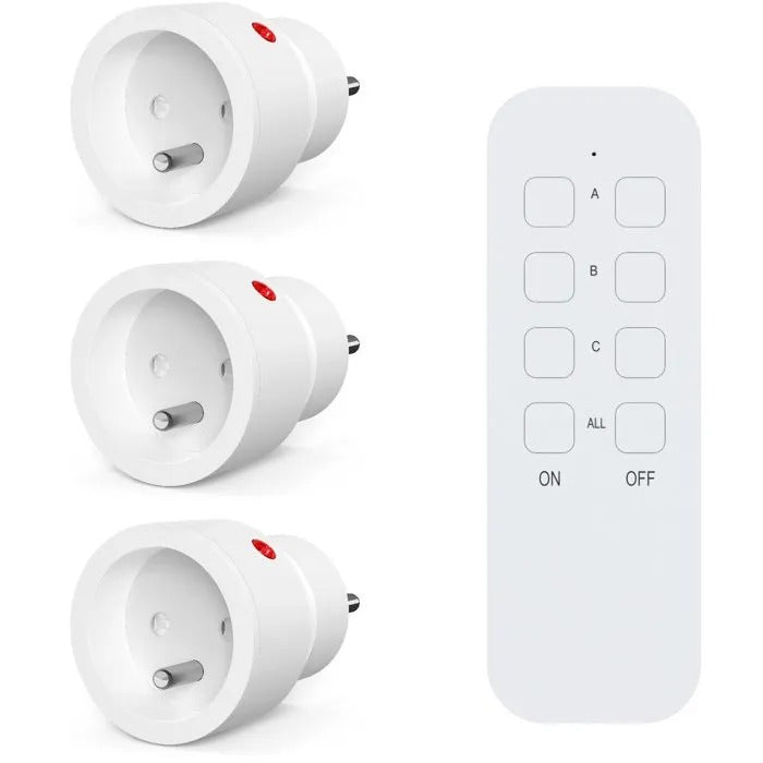Set of 3 indoor sockets with remote control - KYF
