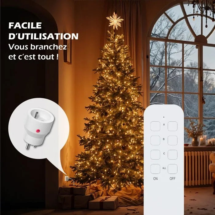 Set of 3 indoor sockets with remote control - KYF