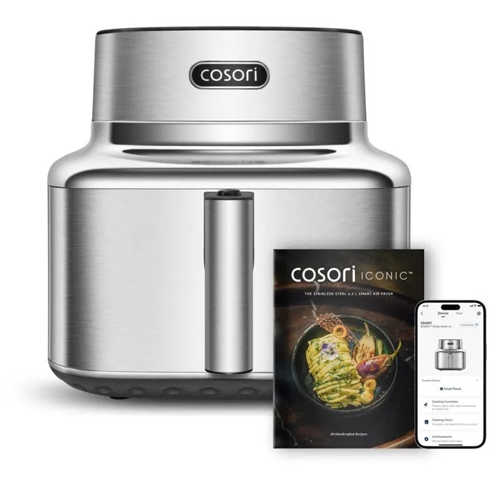 Cosori Iconic Single Heißluftfritteuse 6,2 l Edelstahl 1725 W CAF-SE601S-CEU