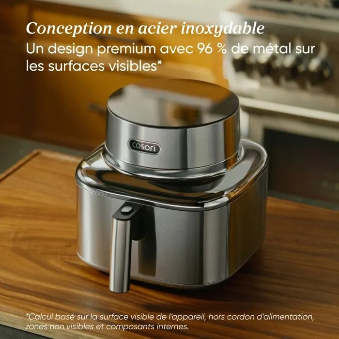 Cosori Iconic Single Heißluftfritteuse 6,2 l Edelstahl 1725 W CAF-SE601S-CEU