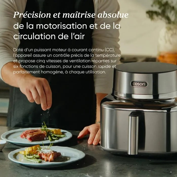 Cosori Iconic Single Heißluftfritteuse 6,2 l Edelstahl 1725 W CAF-SE601S-CEU