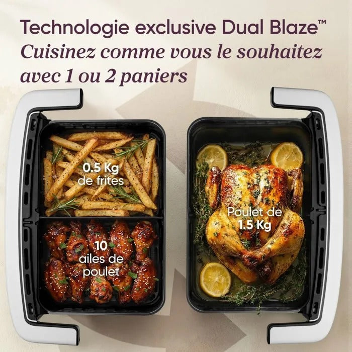 Cosori Dual Blaze TwinFry Compact heteluchtfriteuse 8,6 L, 2700 W, wit