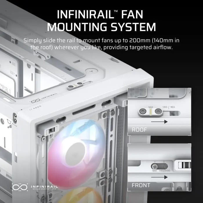 CORSAIR FRAME 4000D RS ARGB Mid-Tower PC Case - White