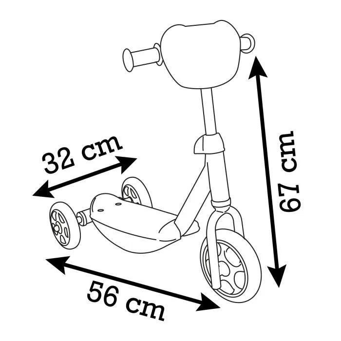 SMOBY Kids Scooter - 46 cm Length, 15 cm Width, 27 cm Height - 2500 g