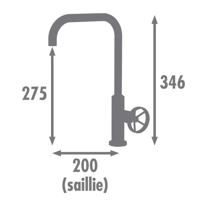 Mobile Sink Mixer - Black - 25 mm - Metal Handle - Rousseau