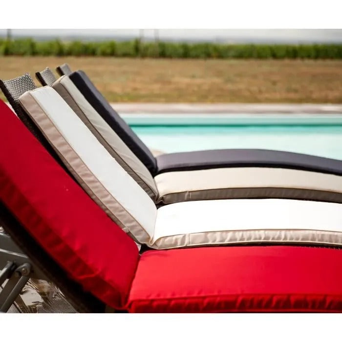 JARDIN PRIVE Monte Carlo Sun Lounger Cushion - 185 x 55 x 6 cm - Slate Gray