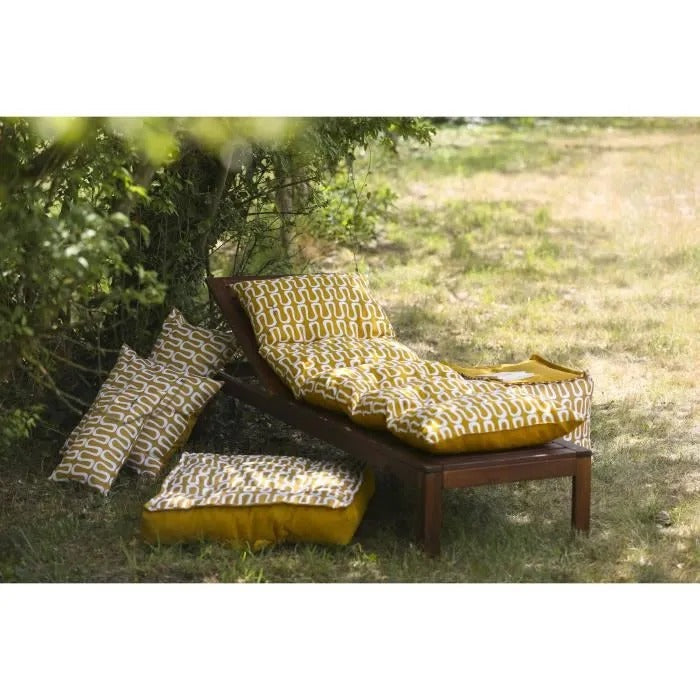 JARDIN PRIVE Sun Lounger Cushion - ELECTRO FLAKES - Cumin