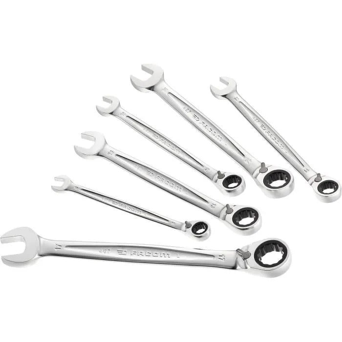 FACOM Set of 6 Combination Ratchet Wrenches - 8-17 mm - 584 g