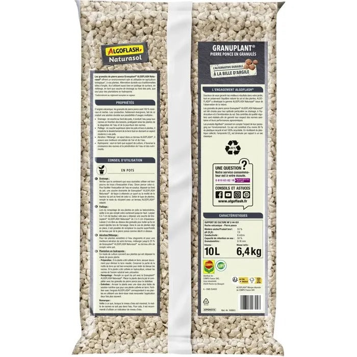 ALGOFLASH NATURASOL Clay Bark Wood Chips 48x35x12 cm 6314 g
