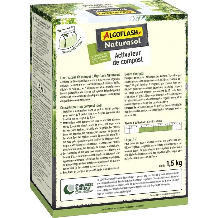 ALGOFLASH NATURASOL Fertilizer 1582 g for Garden and Swimming Pool - 26x19x7 cm