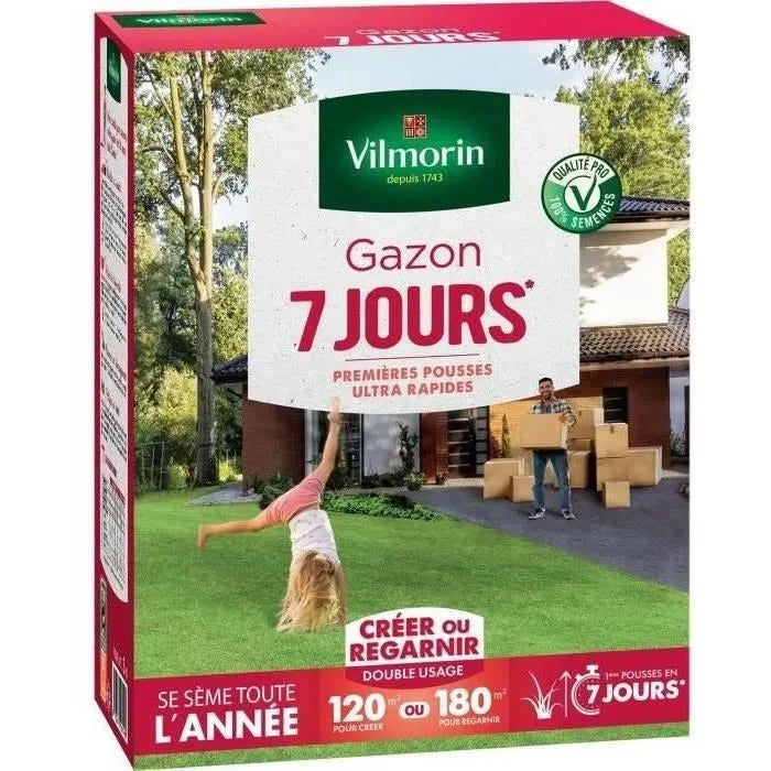Semences gazon - Gazon 7 jours - 3 kg VILMORIN