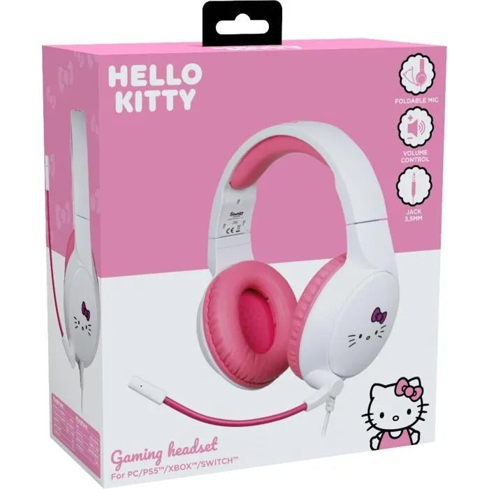 Konix Wired Circumaural Gaming Headset - Hello Kitty Design - Compatible with PC, PS5, Switch 2, Xbox - 1.5 m