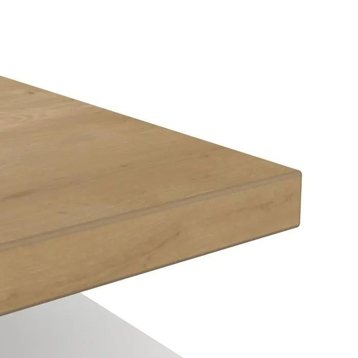 ACCESS Rectangular Coffee Table - 3 Niches - Hamilton Oak and White Decor - 91.8 x 50 x 36 cm