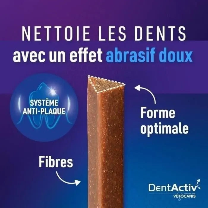 VETOCANIS DentActiv - Oral Hygiene Sticks for Dogs 15 kg+ - 7 Sticks - 76 g