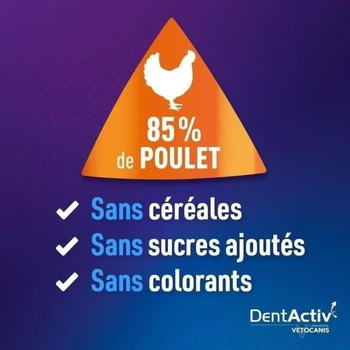 VETOCANIS DentActiv - Oral Hygiene Sticks for Dogs 15 kg+ - 7 Sticks - 76 g