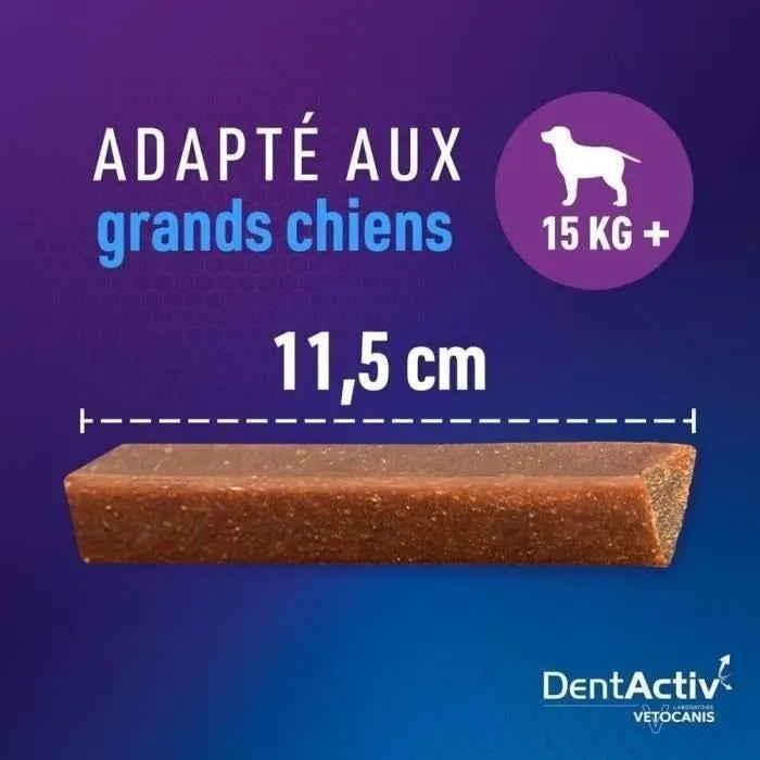 VETOCANIS DentActiv - Oral Hygiene Sticks for Dogs 15 kg+ - 7 Sticks - 76 g
