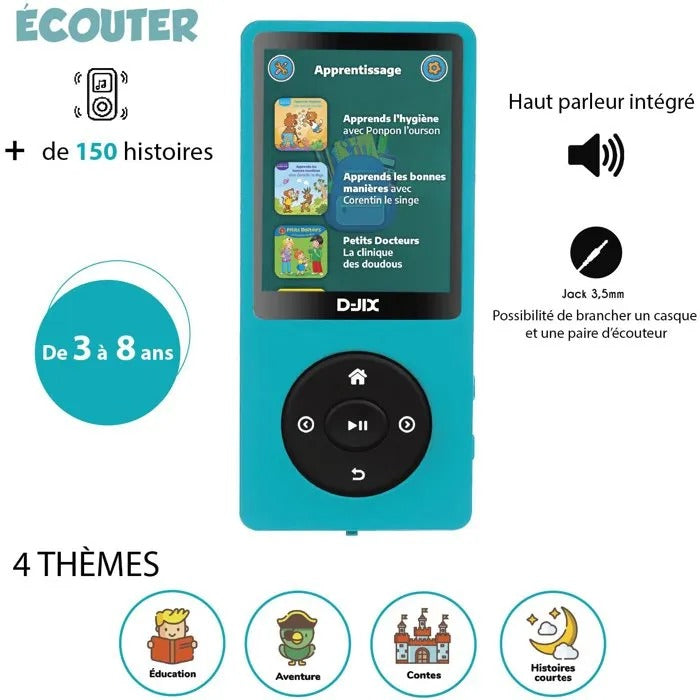 D-JIX Music Player MP3 - Compact Design - 12x13x3 cm - 100 g