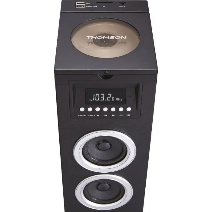 THOMSON DS120CD Multimedia Speaker Tower 60W Bluetooth USB FM Radio Black