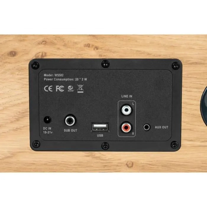 THOMSON WS502 Wooden Speaker Bluetooth 5.0 100W RCA USB AUX-IN