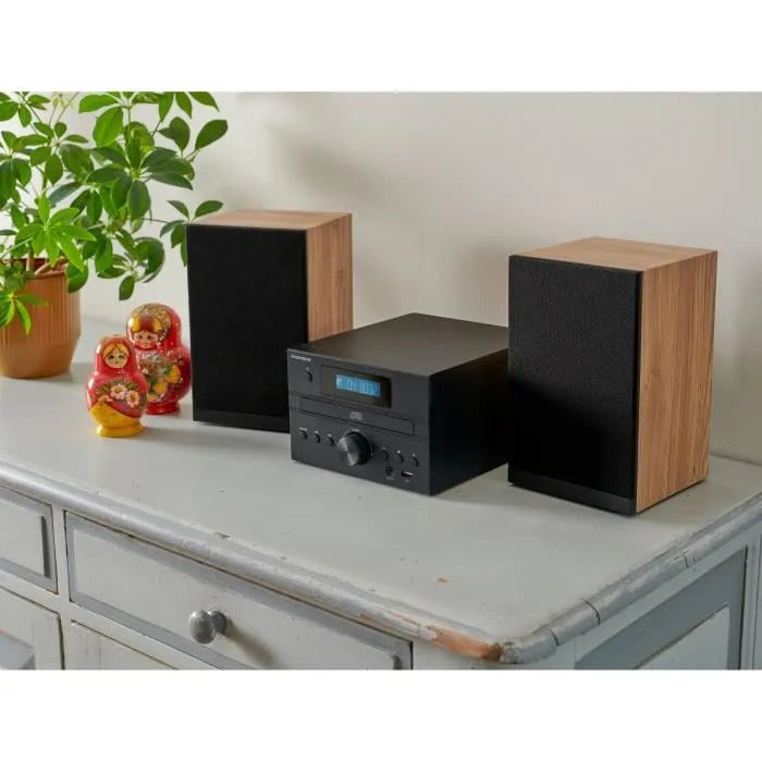Bluetooth Micro-System - THOMSON - Wood/Black - FM/CD/MP3/USB