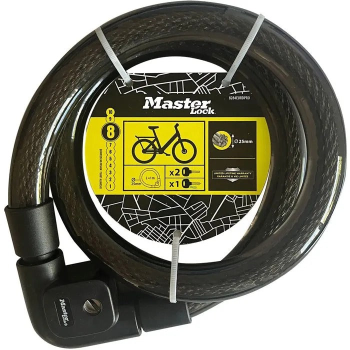 MASTER LOCK Bicycle Lock - Cable Lock 21x21x6 cm - 1018 g - 8284EURDPRO