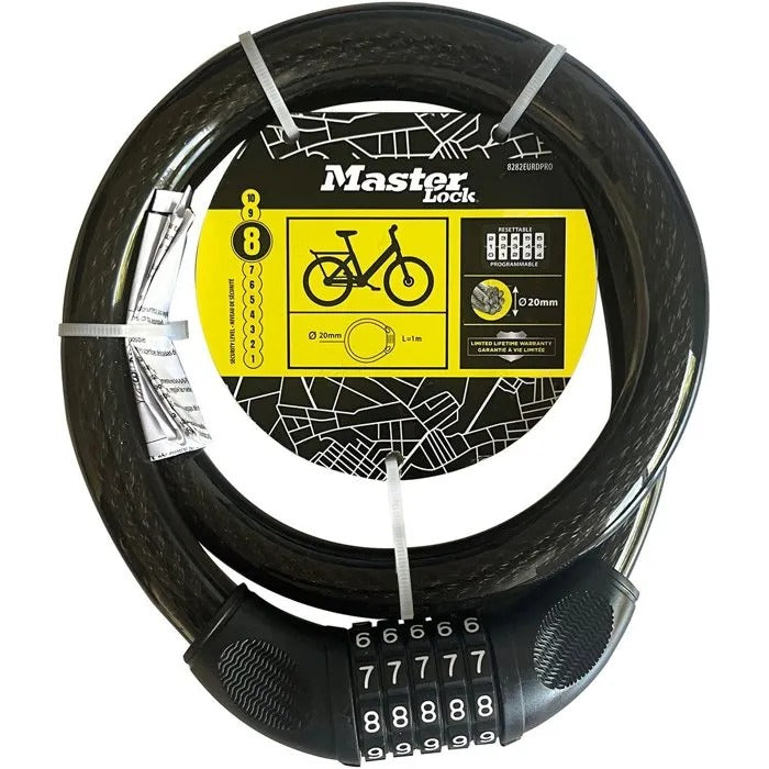 MASTER LOCK Bicycle Lock - Cable Lock 19x23x4 cm - 880 g