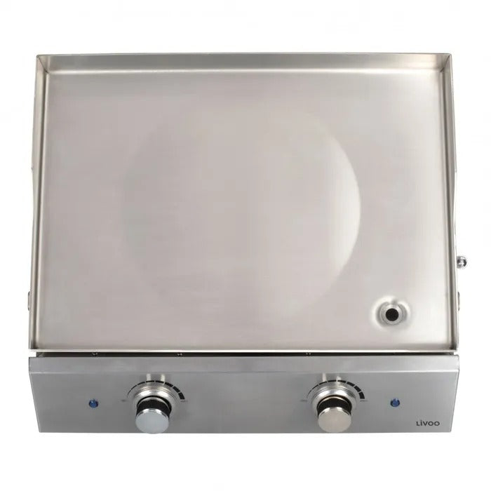 LIVOO Stainless Steel Electric Griddle - DOC302 - 2800W - 2 Adjustable Thermostats