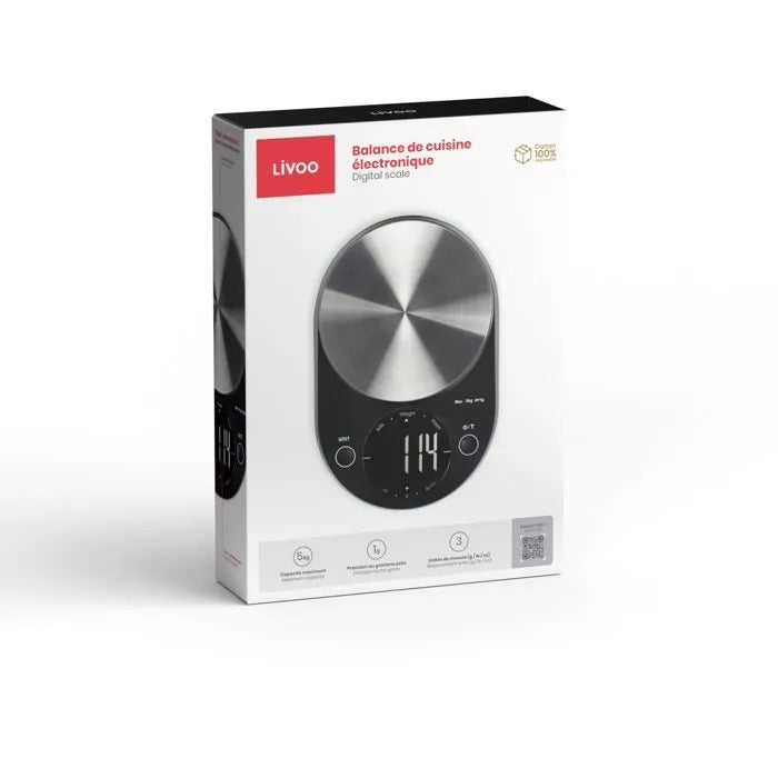 LIVOO Electronic Food Scale - 26x19x6 cm - 480 g